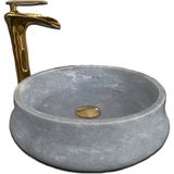 Mym Gri Mermer Basık Armut Lavabo