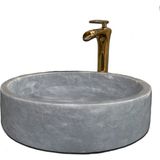Mym Gri Mermer Beyaz Detaylı Lavabo