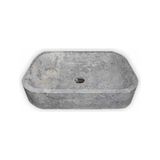 Mym Gümüş Traverten Dizayn Kare Lavabo