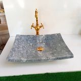 Mym Kaplanpostu Yaprak Model Mermer Lavabo - Gri