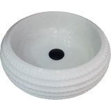 Mym Kristal Beyaz Mermer Özel Işlemeli Bombeli Lavabo