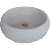 Mym Kristal Beyaz Mermer Trigon Patlatma Bombeli Lavabo