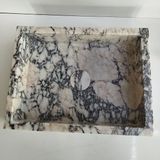 Mym Mermer Yapı Market Menekşe Mermer Gizli Giderli Kare Lavabo - Beyaz - Siyah
