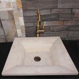 Mym Mermer Yapı Market Traverten Modern Dizayn Kare Lavabo