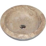 Mym Noche Traverten Oval Dizayn Lavabo - Kahverengi