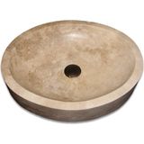 Mym Traverten Oval Tasarım Lavabo - Krem
