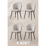 MYMASSA Rubi Sandalye - Babyface Sarı - Siyah Metal Ayak (4 ADET) - Salon Sandalyesi / Mutfak Sandalyesi