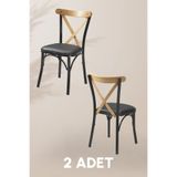 MYMASSA Tonet Sandalye - Deri Kumaş - Metal İskelet - Mutfak Sandalyesi - Salon Sandalyesi ( 2 Adet )