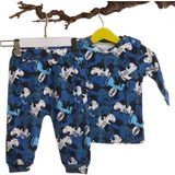 Mymio İnterlok Kaykaylı Dinazor Bebek Pijama Takım - 6 Ay - Saks