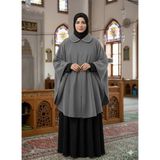 MYMİSİY Polar Panço Boy 90 cm Standart Beden (36--60) - Açık Gri - Gri