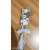 Mynil 8 Mart ve Anneler Günü Yapay Beyaz Gül ve Ayıcık Buketi