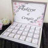 Mynil Karton Kutu 48 Li Söz Nişan Çikolatası ED108-GÜMÜŞ