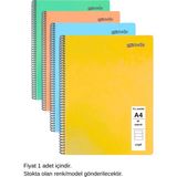 Mynote Flex Pastel Defter A4 40 Yaprak Çizgili 1 Adet - 001-Renkli
