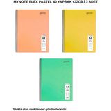 Mynote Flex Pastel Defter A4 40 Yaprak Çizgili 3 Adet - 3'lü - 001-Renkli