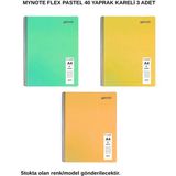 Mynote Flex Pastel Defter A4 40 Yaprak Kareli 3 Adet - 3'lü - 001-Renkli