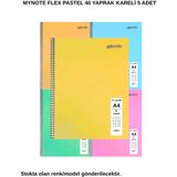 Mynote Flex Pastel Defter A4 40 Yaprak Kareli 5 Adet - 5'li - 001-Renkli