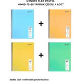 Mynote Flex Pastel Defter A4 40+60+72+80 Yaprak Çizgili 4'lü Set - 4'lü Paket - 001-Renkli
