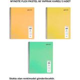 Mynote Flex Pastel Defter A4 60 Yaprak Kareli 3 Adet - 3'lü - 001-Renkli
