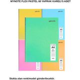 Mynote Flex Pastel Defter A4 60 Yaprak Kareli 5 Adet - 5'li - 001-Renkli