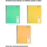 Mynote Flex Pastel Defter A4 72 Yaprak Çizgili 3 Adet - 3'lü - 001-Renkli