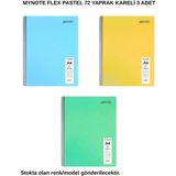 Mynote Flex Pastel Defter A4 72 Yaprak Kareli 3 Adet - 3'lü - 001-Renkli