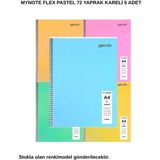 Mynote Flex Pastel Defter A4 72 Yaprak Kareli 5 Adet - 5'li - 001-Renkli