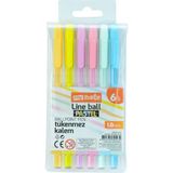 Mynote Line Ball Pastel 6’Lı Tükenmez Kalem Seti
