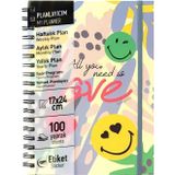 Mynote Smiley Spiralli Defter A5 (17X25) Kraft Kapak, Çizgili, 100 Yaprak