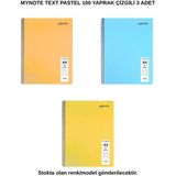 Mynote Text Pastel Defter A4 100 Yaprak Çizgili 3 Adet - 3'lü - 001-Renkli