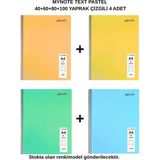 Mynote Text Pastel Defter A4 40+60+80+100 Yaprak Çizgili 4 Adet - 4'lü Paket - 001-Renkli