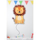 mypartyready Oturan Sevimli Aslan Figür Folyo Helyum Balon 100 cm Aslan Safari Konsept Hayvan Figür Balon Süsleme