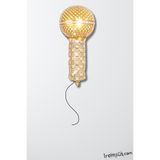mypartyready Taşlı Mikrofon Folyo Helyum Balon 74 Cm Gold Mikrofon Şekilli Balon