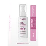 Mypia Cosmetics Leke Karşıtı Ton Eşitleyici SPF 50+ Glutatyon & Hyaluronik Asit Etkili Pembe Renkli Güneş Kremi 50ml