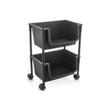 Myplas 2 Katlı Tekerlekli Organizer Raf Modern Portratif Kiler Düzenleyici Sepet,Mutfak Rafı,Oyuncak Dolabı