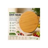 Myplas 360° Döner Bambu Sunum Tabağı – Kahvaltı & Peynir Servis Tabağı 30 cm