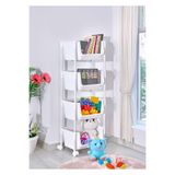 Myplas 4 Katlı Tekerlekli Organizer Raf Modern Portratif Kiler Düzenleyici Sepet,Mutfak Rafı,Oyuncak Dolabı