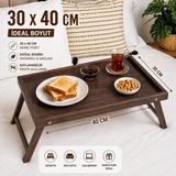 Myplas Bambu Katlanır Yatak Tepsisi – Ayaklı Kahvaltı & Laptop Servis Sehpası 30X40 cm - 30 x 40 cm - Kahverengi