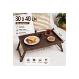 Myplas Bambu Katlanır Yatak Tepsisi – Ayaklı Kahvaltı & Laptop Servis Sehpası 30x40 cm Kahverengi