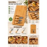 Myplas Bambu Peynir Tahtası Seti – 3’lü Bıçaklı Kahvaltı & Sunum Tabağı
