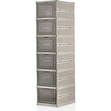 Myplas Çok Amaçlı 6 Katlı Katlanabilir Taşınabilir Premium Portatif Organizer Ayakkabılık - Kahverengi