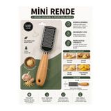 Myplas Mini Rende Ahşap Saplı Paslanmaz Çelik El Rendesi Sarımsak Zencefil Peynir Limon Kabuğu Rende 22 cm