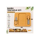 Myplas Modern Bambu Kaşıklı Peynir ve Tereyağ Sunum Tabağı