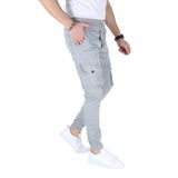 MYRAB DENİM erkek kargo cepli paça bel lastikli likralı kargo cep pantolon gümüş 42