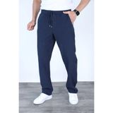 MYRAB DENİM Erkek Lacivert Baggy Keten Mevsimlik Jogger Pantolon Geniş Kalıp Günlük Nefes Alan Casual Model