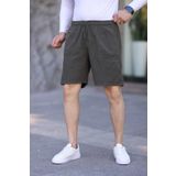 MYRAB DENİM Koyu Haki Keten Erkek Şort - Yazlık Baggy Model XL