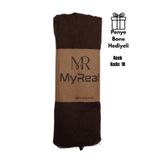 MyReal Bambu Kraş Şal Acı Kahve - Ütü Gerektirmeyen Doğal Doku (90x200 cm)