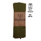 MyReal Bambu Kraş Şal Haki - Ütü Gerektirmeyen Doğal Doku (90x200 cm)