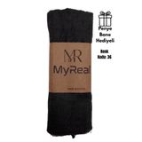 MyReal Bambu Kraş Şal Siyah - Ütü Gerektirmeyen Doğal Doku (90x200 cm)