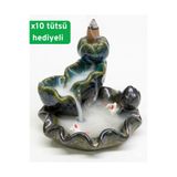 MyReal Seramik Şelale Tütsülük Nilüfer Tasarımlı – 10 Adet Tütsü Hediyeli