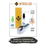 Myroller Dermaroller 0.50mm Dezenfektan Hediye Titanyum 540 Iğneli Derma Roller